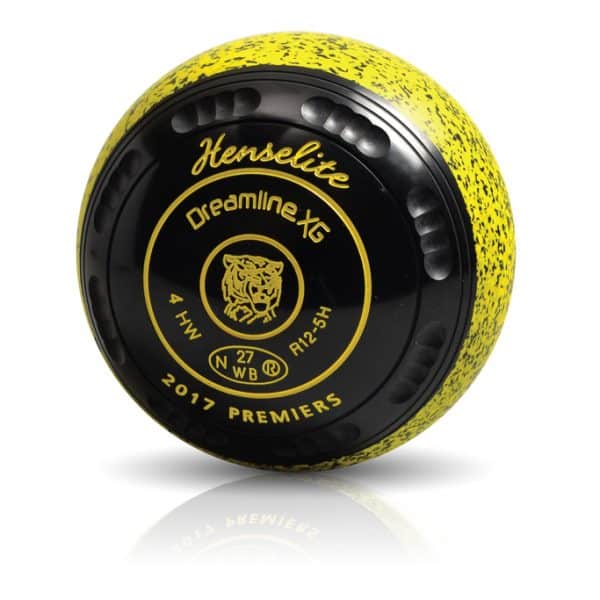 Richmond Football Club Logo engraving on Yellow and Black bowls